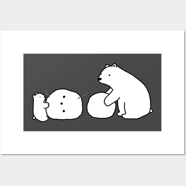 Polar Bear and Snowman Wall Art by Marinaaa010